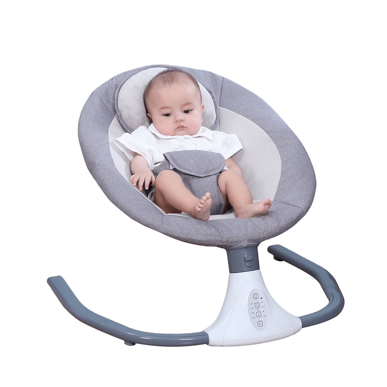 Baby rocking chair laying flat gray