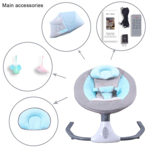 Baby Rocking Chair Blue | Auto Swing Type with Remote Control | Premium Quality - Image 4