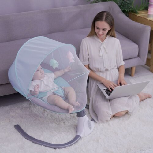 Baby Rocking Chair Blue | Auto Swing Type with Remote Control | Premium Quality - Image 2