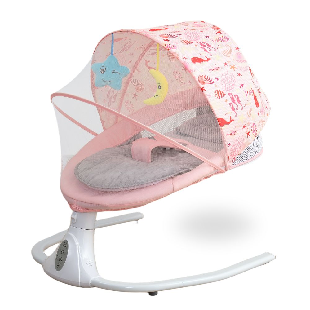 Baby Rocking Chair Lying Flat Pink | Auto Swing Type with Remote Control | Premium Quality