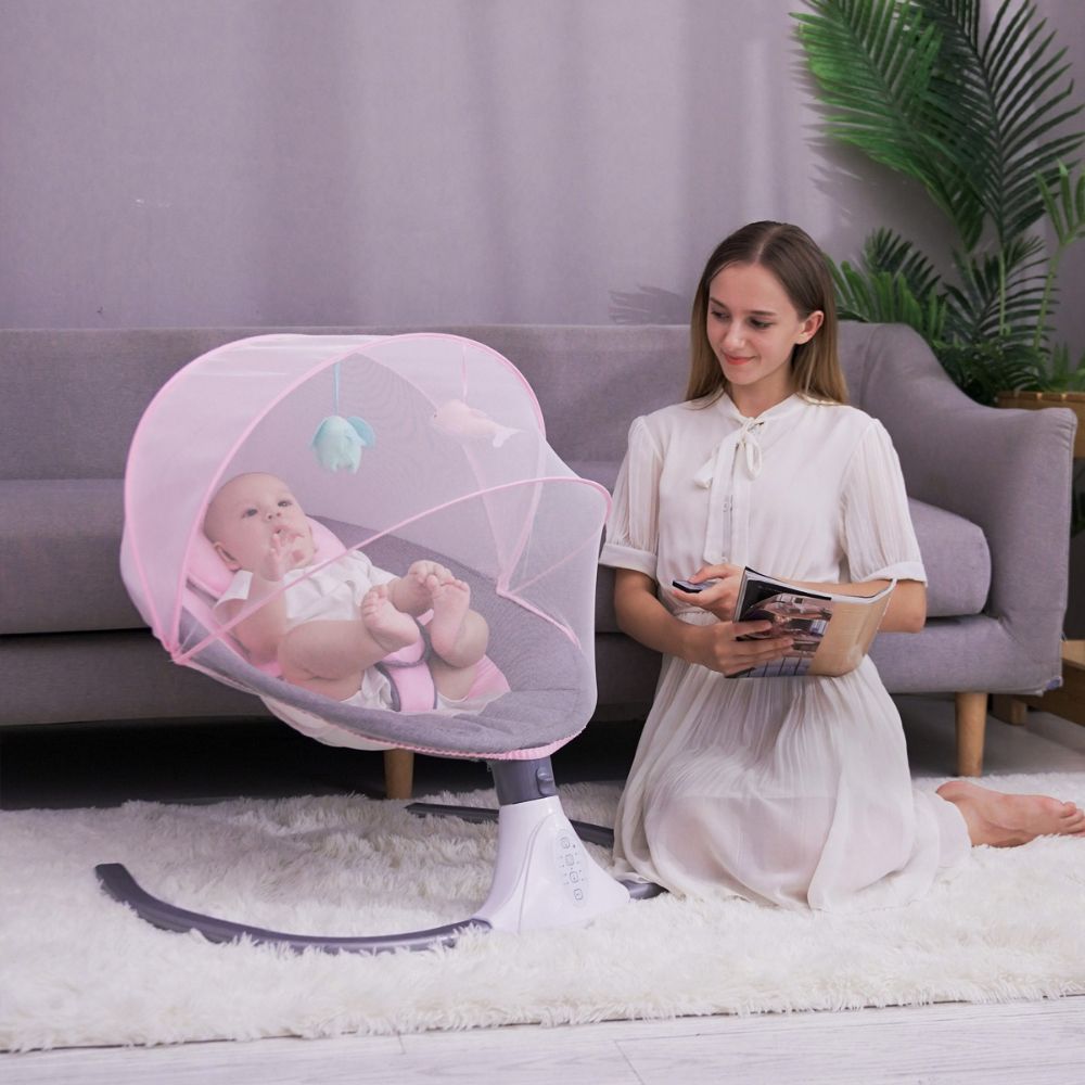 Baby Rocking Chair Pink | Auto Swing Type with Remote Control | Premium Quality |