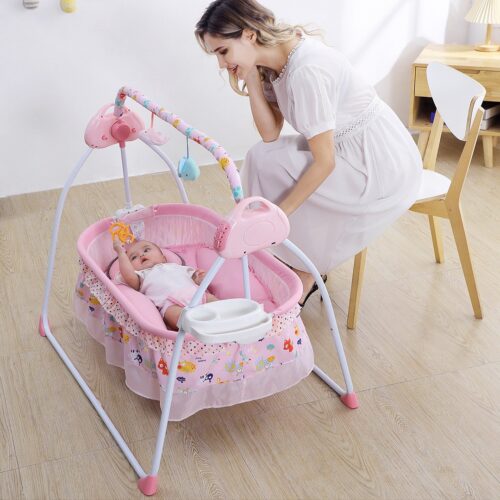 Baby Cradle Luxury Pink | Auto Swing Type with Remote Control | Premium Quality | - Image 2