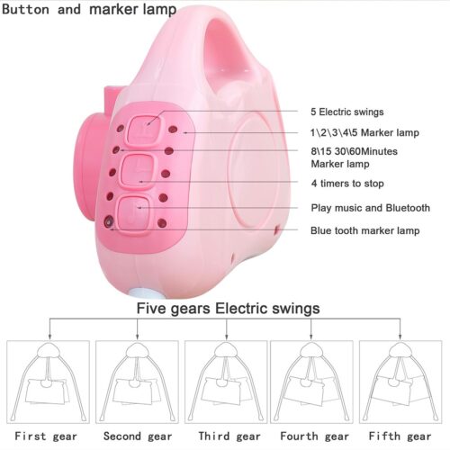 Baby Cradle Luxury Pink | Auto Swing Type with Remote Control | Premium Quality | - Image 5