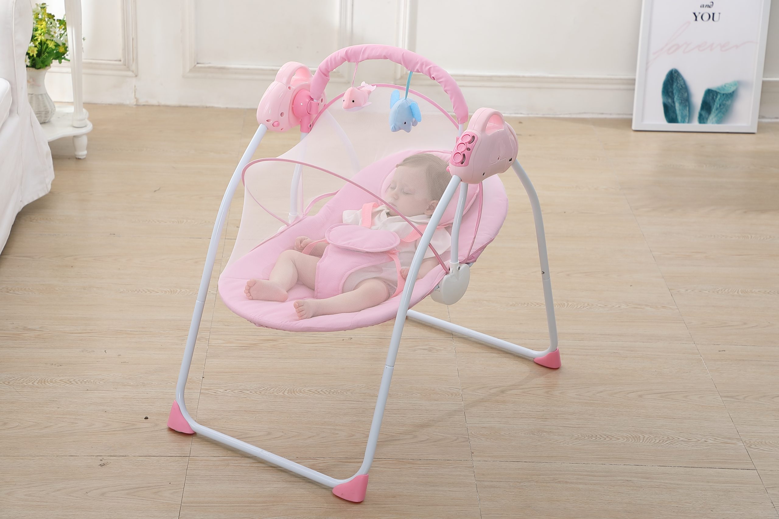 Smart Electric Baby Swing Flagship Rocking Chair (Pink)